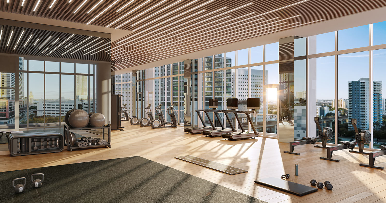 12th-floor fitness center, developer rendering