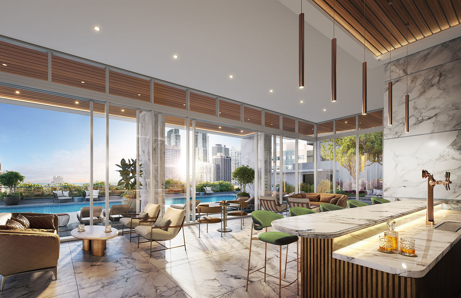 12th-floor pool clubroom, developer rendering