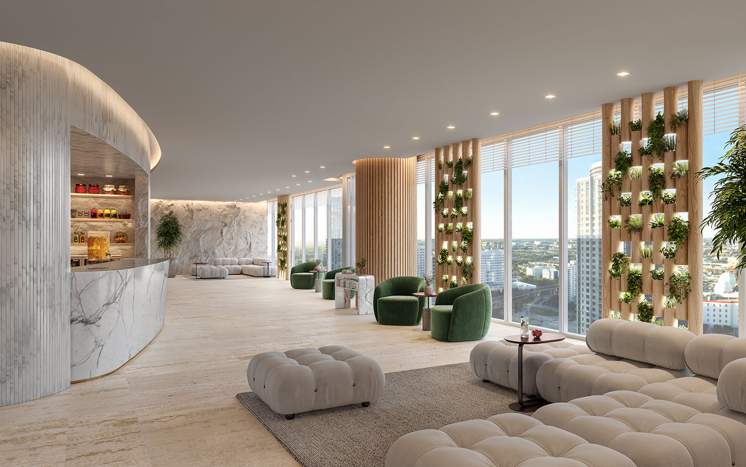 Hotel spa relaxation lounge, developer rendering